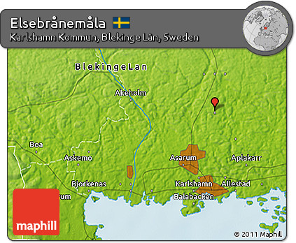 Physical 3D Map of Elsebrånemåla