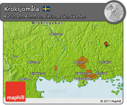 Physical 3D Map of Kroksjömåla