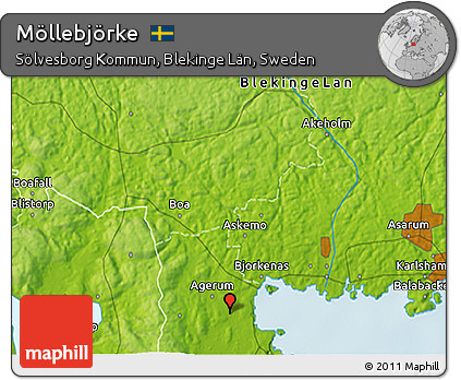 Physical 3D Map of Möllebjörke