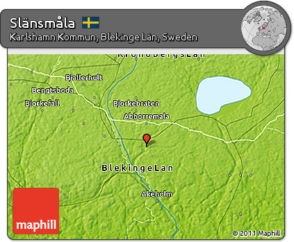 Physical 3D Map of Slänsmåla