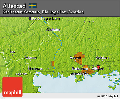 Physical 3D Map of Ällestad