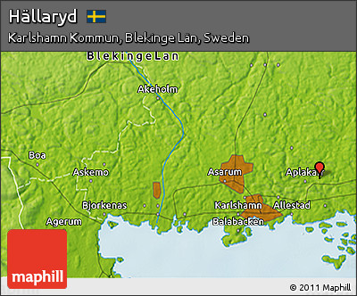 Physical 3D Map of Hällaryd