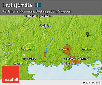 Physical 3D Map of Kroksjömåla