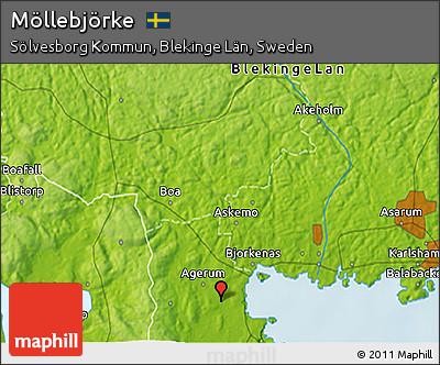 Physical 3D Map of Möllebjörke