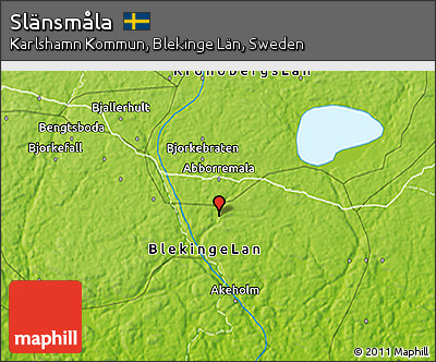 Physical 3D Map of Slänsmåla