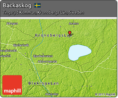 Physical 3D Map of Bäckaskog