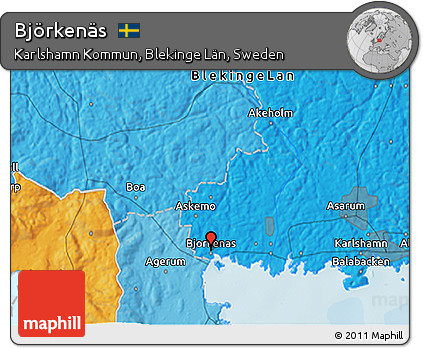 Political 3D Map of Björkenäs