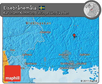 Political 3D Map of Elsebrånemåla