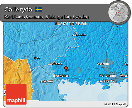 Political 3D Map of Galleryda