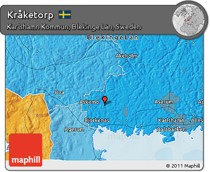 Political 3D Map of Kråketorp