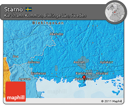 Political 3D Map of Stärnö