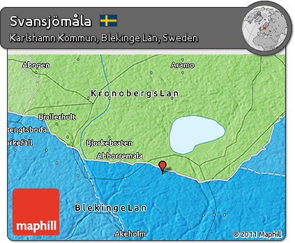 Political 3D Map of Svansjömåla
