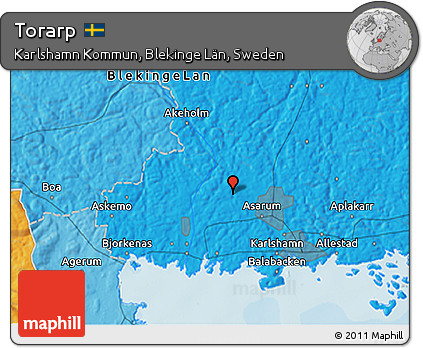 Political 3D Map of Torarp