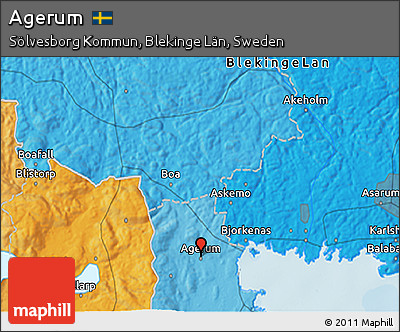 Political 3D Map of Agerum