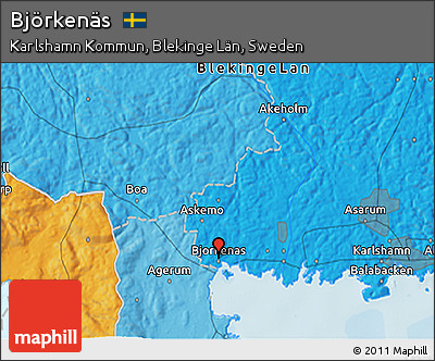 Political 3D Map of Björkenäs