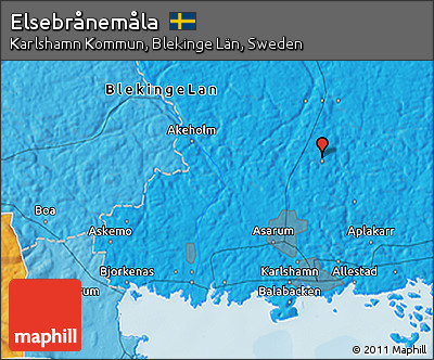 Political 3D Map of Elsebrånemåla