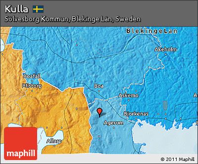 Political 3D Map of Kulla