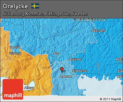 Political 3D Map of Örelycke