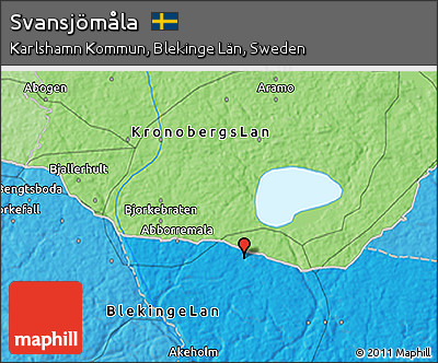 Political 3D Map of Svansjömåla