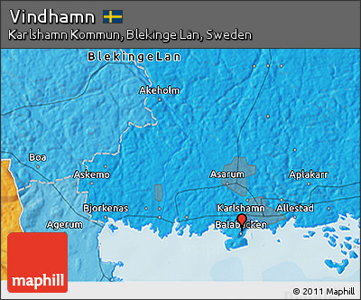 Political 3D Map of Vindhamn