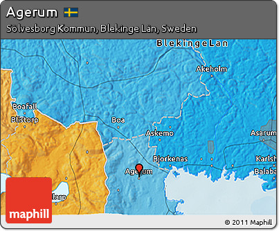 Political 3D Map of Agerum