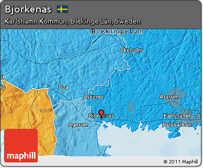Political 3D Map of Björkenäs