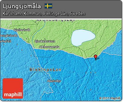 Political 3D Map of Ljungsjömåla