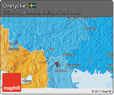 Political 3D Map of Örelycke