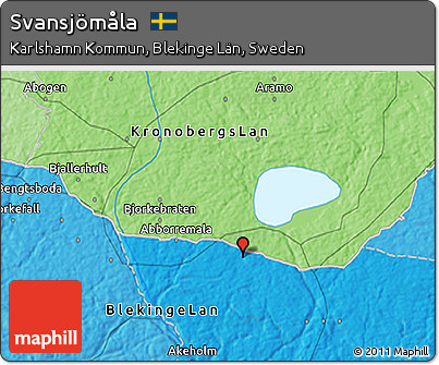 Political 3D Map of Svansjömåla