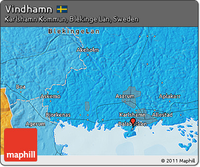 Political 3D Map of Vindhamn
