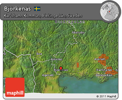 Satellite 3D Map of Björkenäs