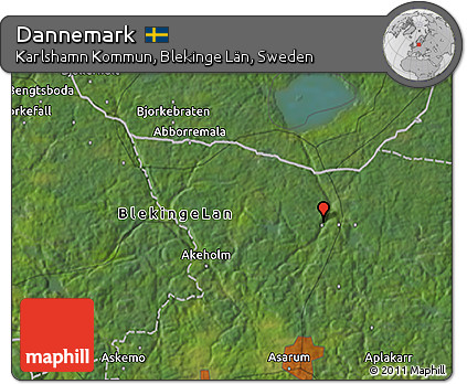 Satellite 3D Map of Dannemark