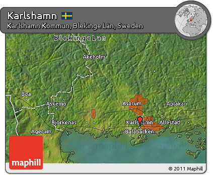 Satellite 3D Map of Karlshamn