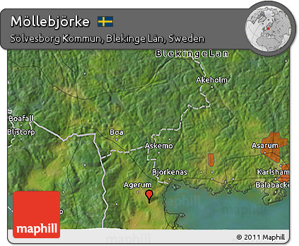 Satellite 3D Map of Möllebjörke