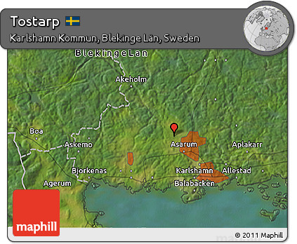 Satellite 3D Map of Tostarp