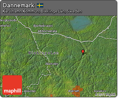 Satellite 3D Map of Dannemark