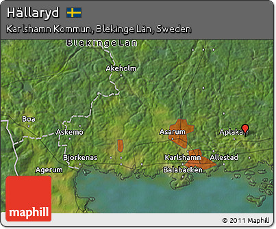 Satellite 3D Map of Hällaryd