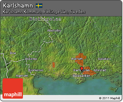 Satellite 3D Map of Karlshamn