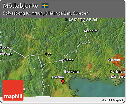 Satellite 3D Map of Möllebjörke