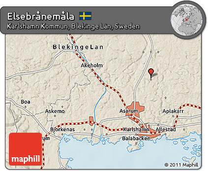 Shaded Relief 3D Map of Elsebrånemåla
