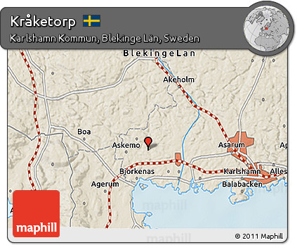 Shaded Relief 3D Map of Kråketorp