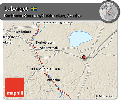 Shaded Relief 3D Map of Loberget
