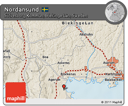 Shaded Relief 3D Map of Nordansund