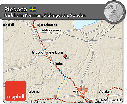 Shaded Relief 3D Map of Pieboda