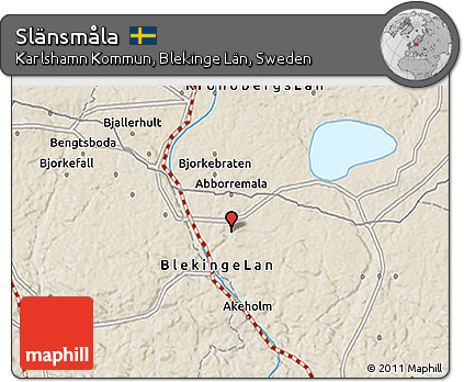 Shaded Relief 3D Map of Slänsmåla