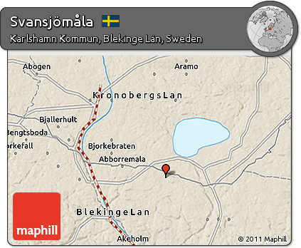 Shaded Relief 3D Map of Svansjömåla