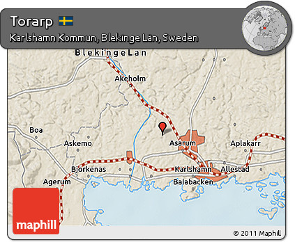 Shaded Relief 3D Map of Torarp