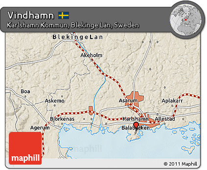 Shaded Relief 3D Map of Vindhamn