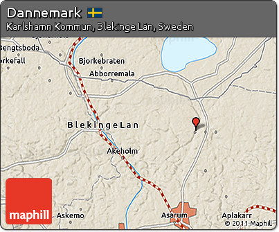 Shaded Relief 3D Map of Dannemark