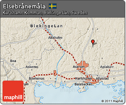 Shaded Relief 3D Map of Elsebrånemåla